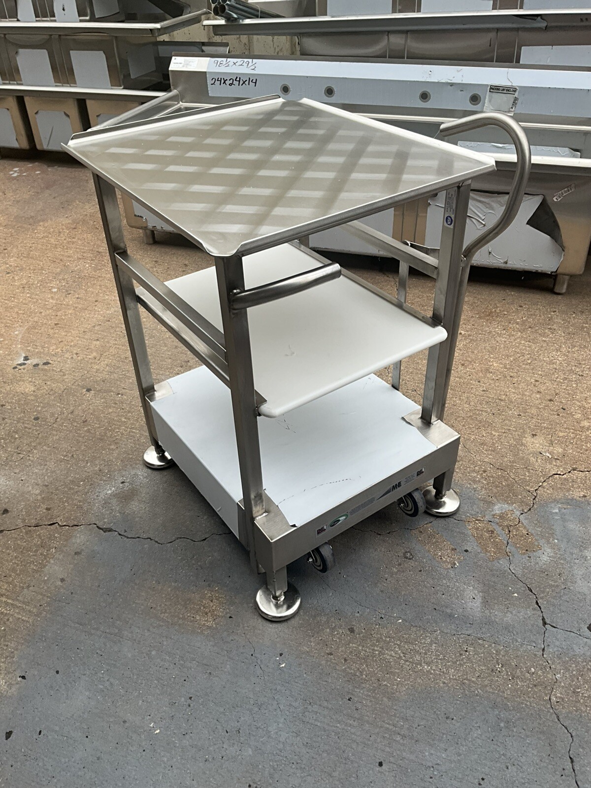 New M&E Deli buddy Face to Face Fresh slicer deli cart on casters