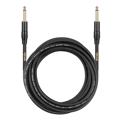 Clef Audio Labs Instrument Guitar Cable, 15ft - 1/4 inch TS, Guitar AMP Cord, 22