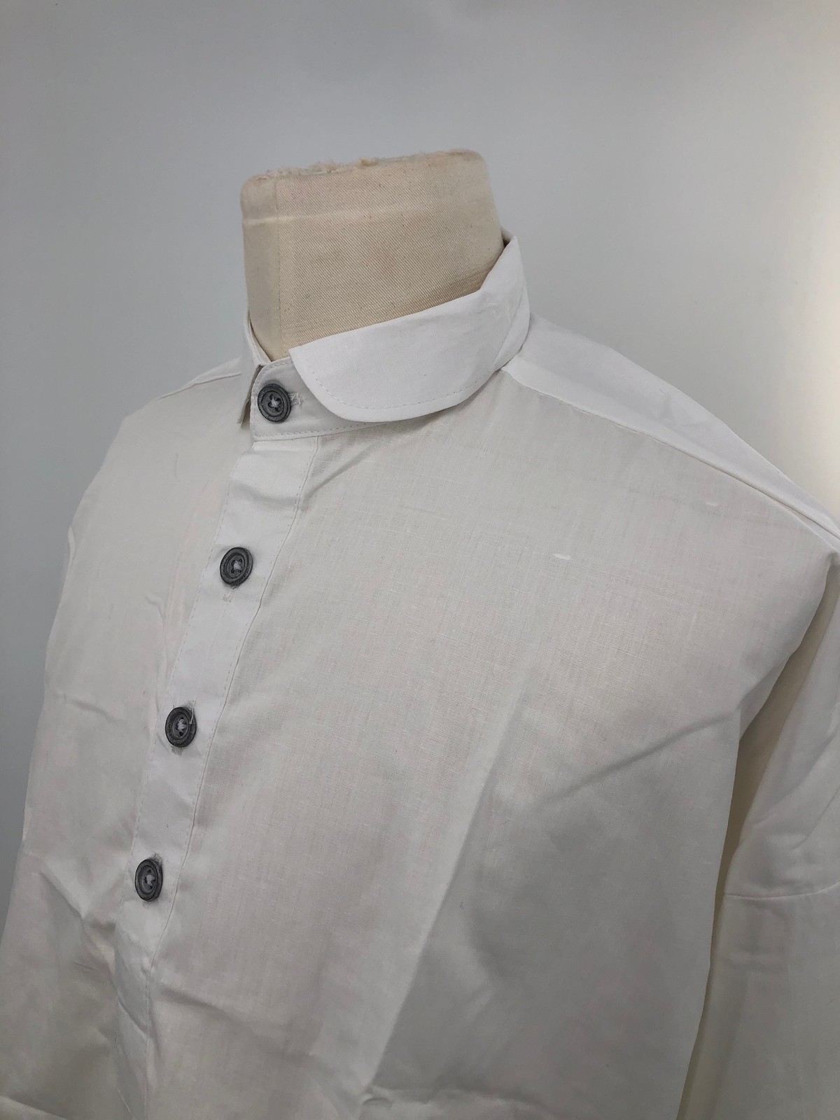 White Cotton Shirt - Four Metal Button Closure Size XL