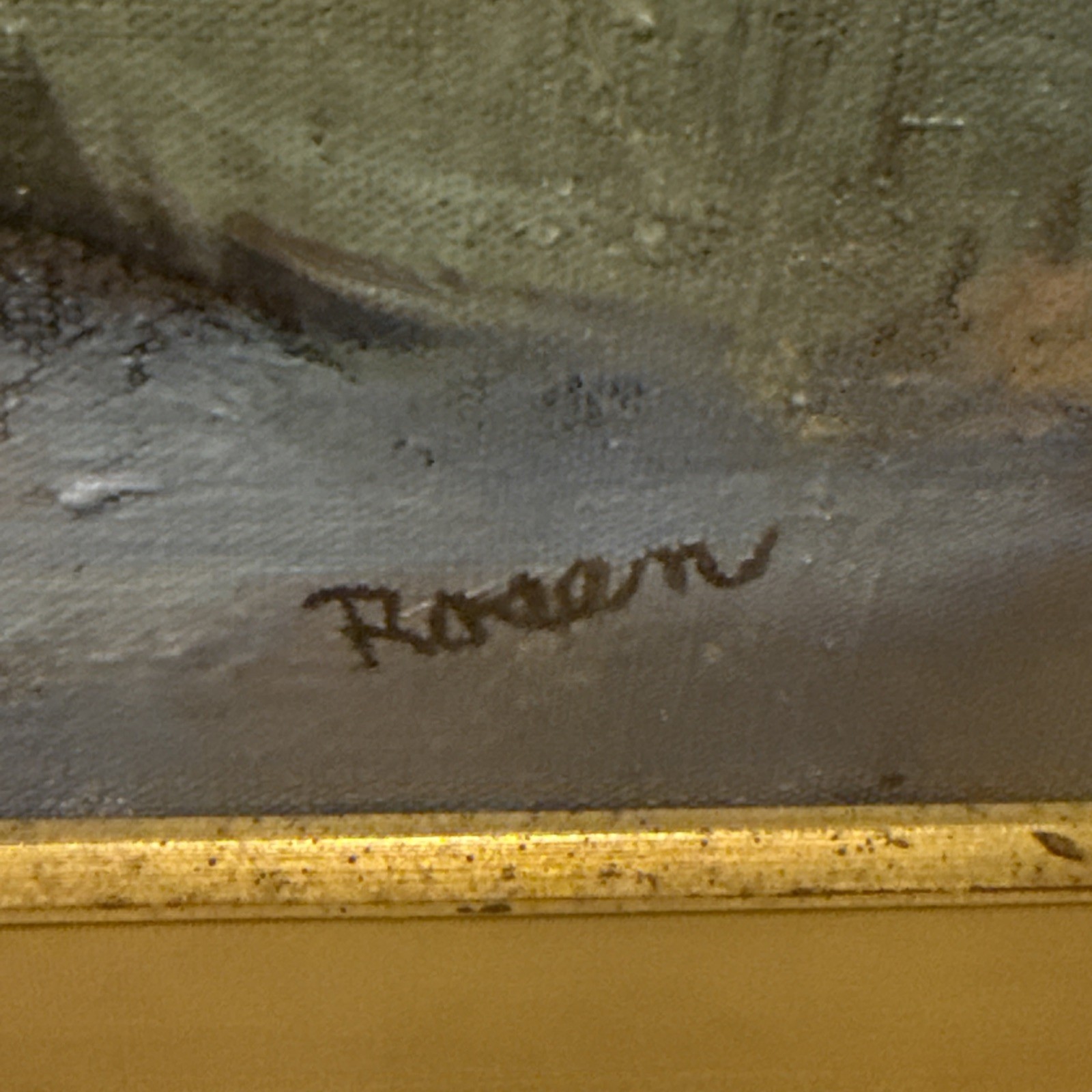 Vintage Florida Landscape Original Oil Painting On Canvas Framed Signed Rosen