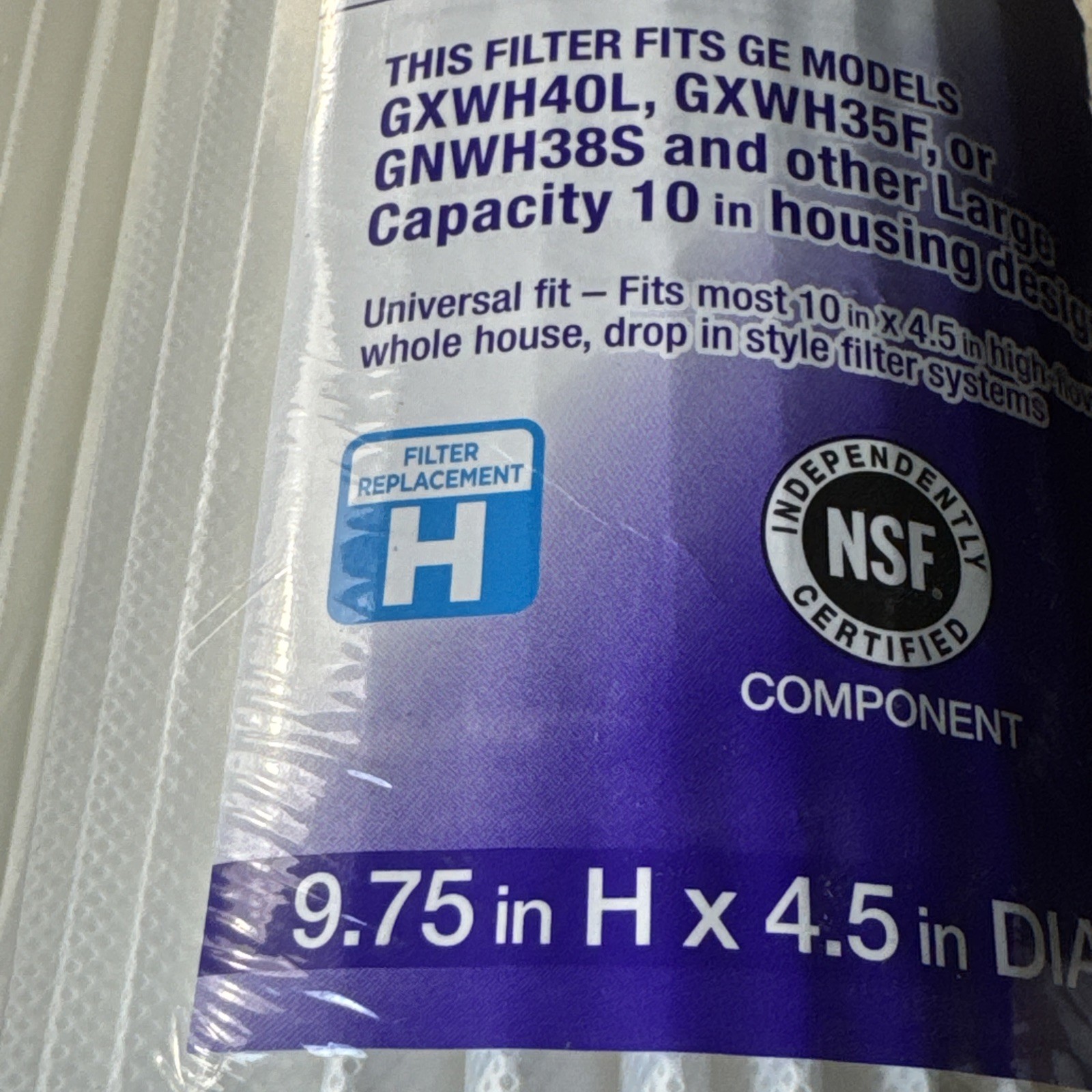 4-Pack HDX GE Whole House Water Filters GXWH40L GXWH35F GNWH38S 10 Inch