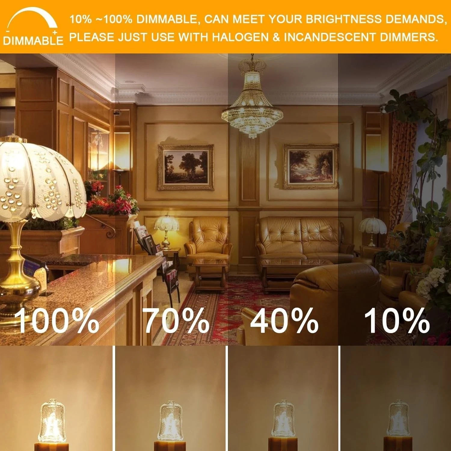 5,10,12pcs G9 Bulb 20 25 40 Watt 120 Volt Dimmable T4 JCD Type Bi-Pin Base