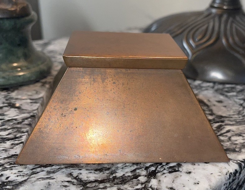 Vintage Pyramid Inkwell - Two-Tone Copper - Gilt Well