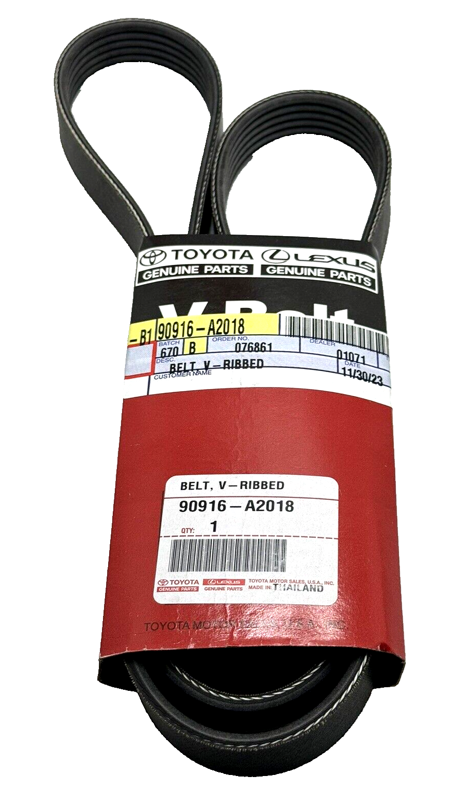 09-11 Toyota Corolla,Matrix Serpentine Drive Fan Belt GENUINEOEM PART90916-A2018