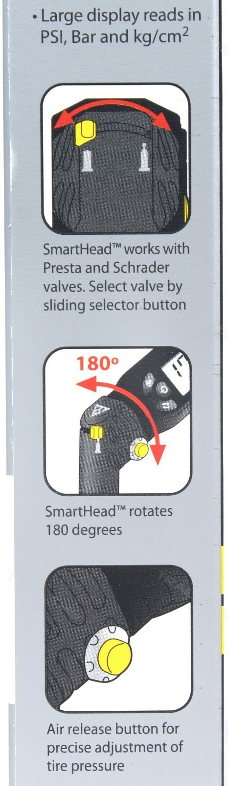 Topeak SmartGauge D2 Presta/Schrader 250psi Bike Digital Tire Air Pressure Gauge