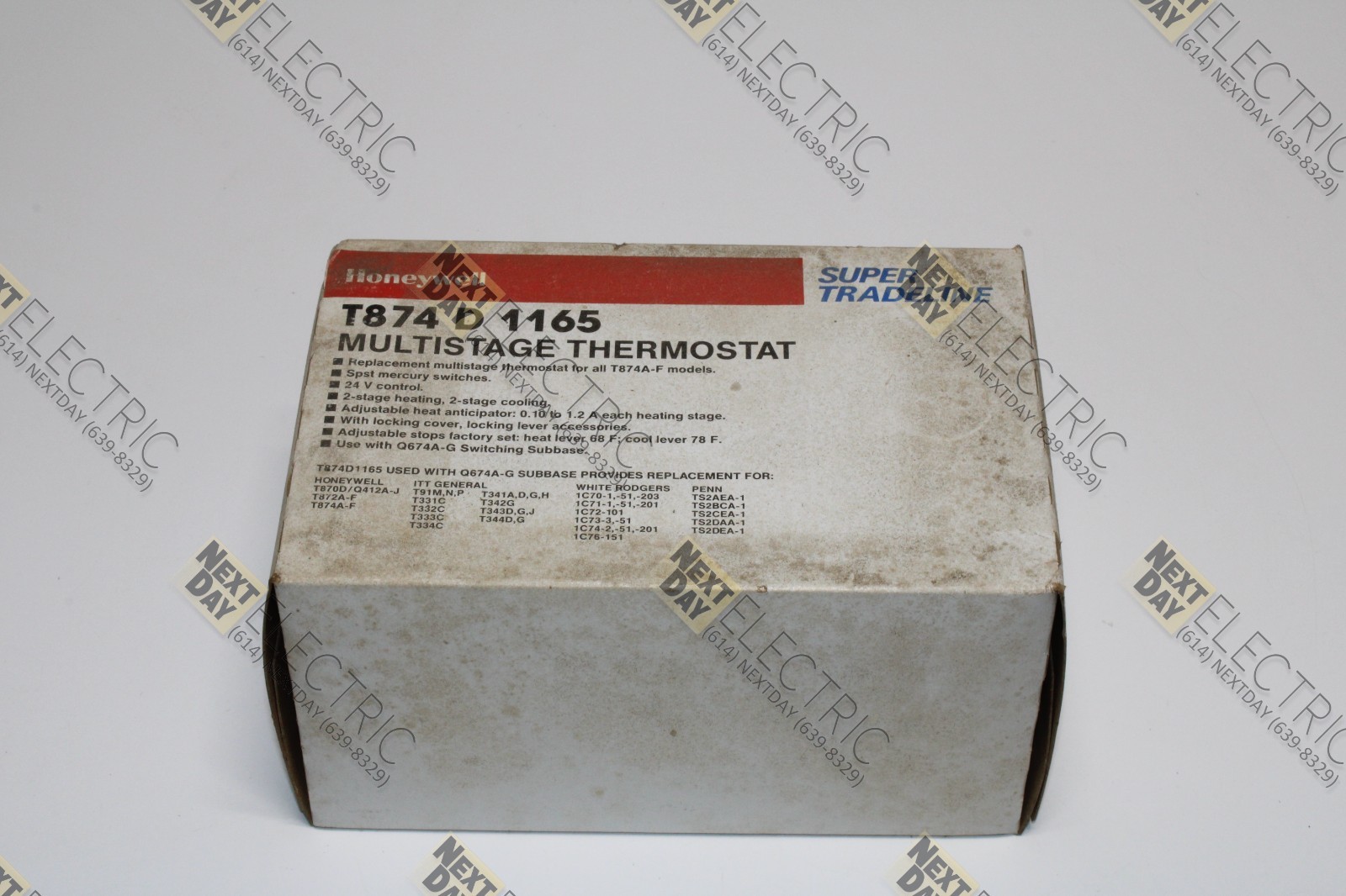 Honeywell, T874 D 1165, Multistage Heat Cool Thermostat 2 Stage Heating Cooling