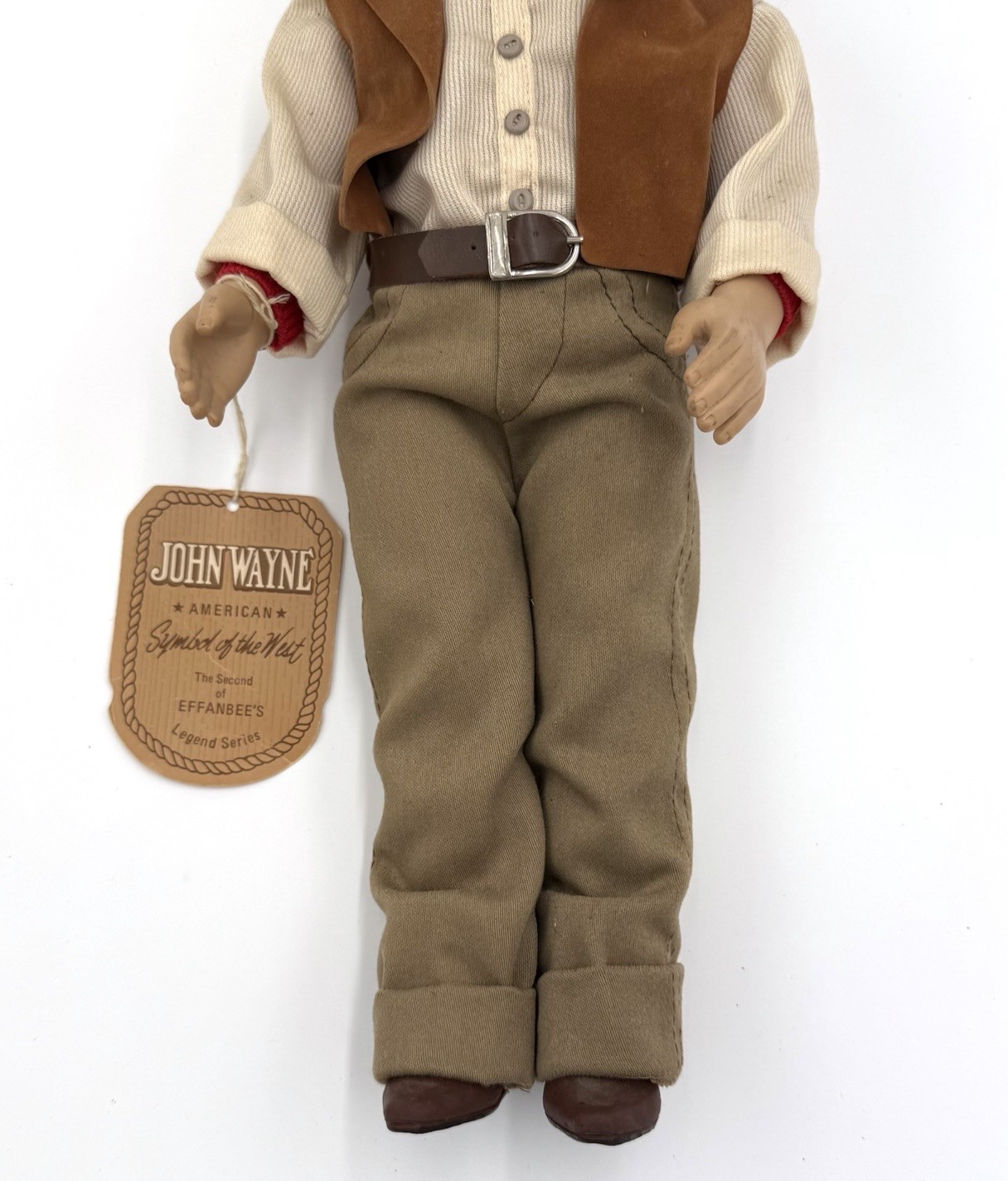 VTG 1981 Effanbee John Wayne Doll Legend Series w/ Tag Cowboy Western