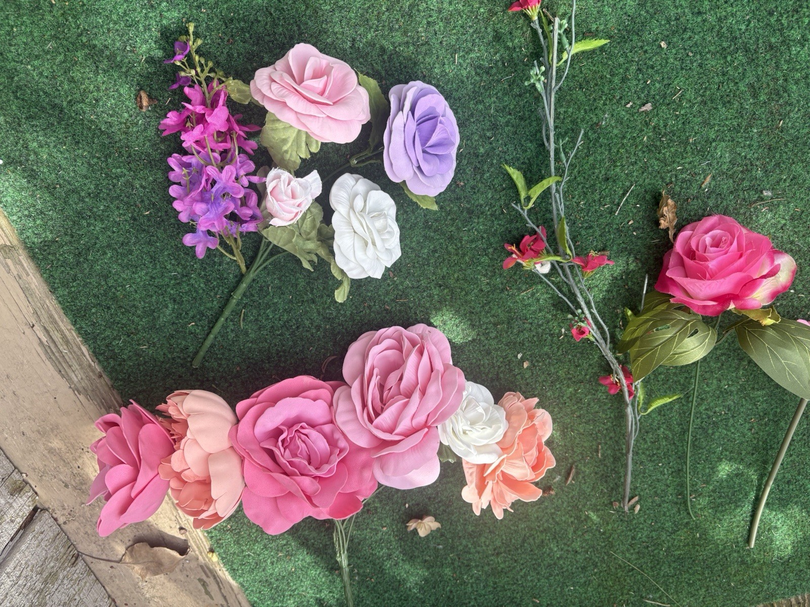 Mega Lot 500+ Artificial Silk Real Touch Assorted Flowers Bulk Weddings Crafts