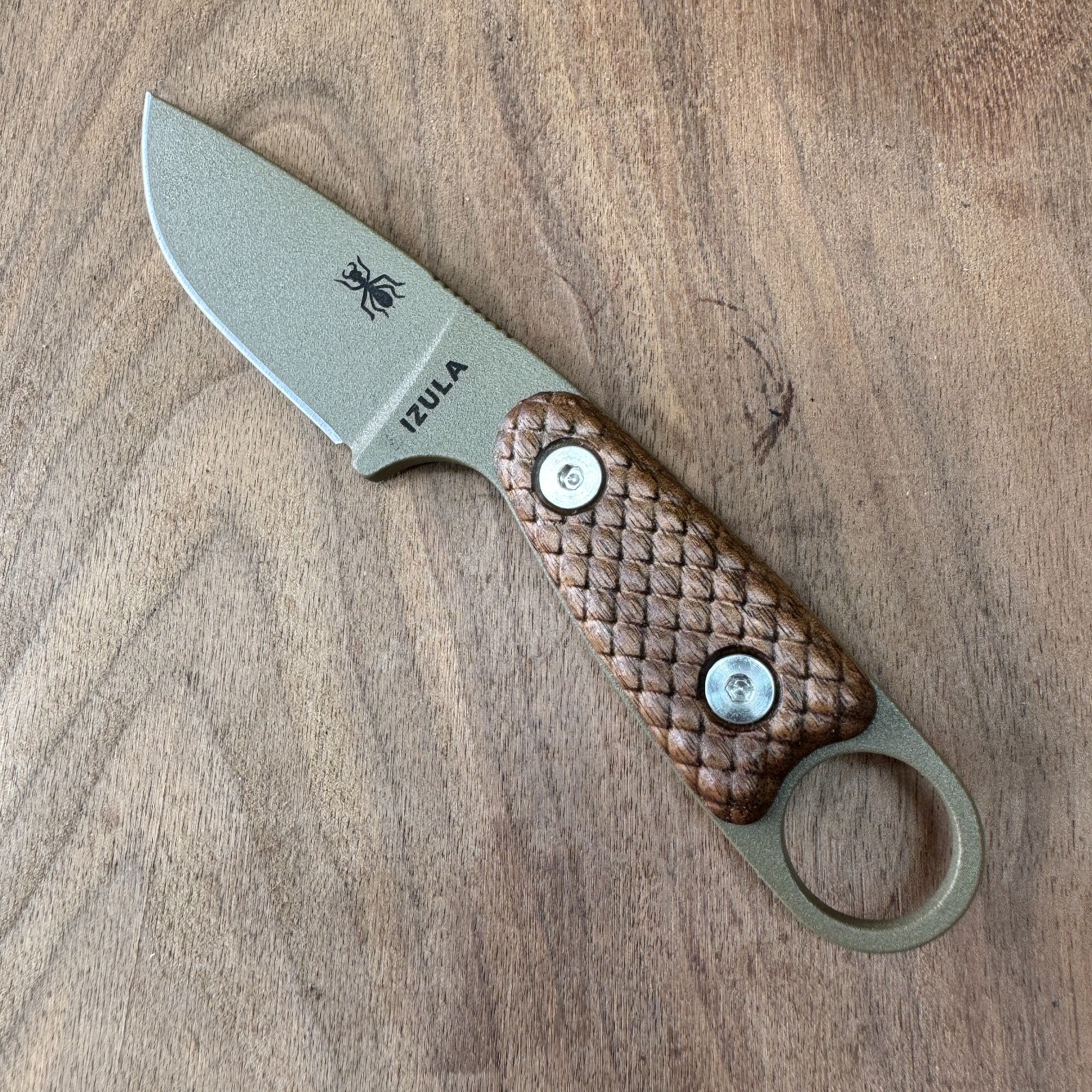 Dragonscale scales compatible with ESEE Izula knife Walnut