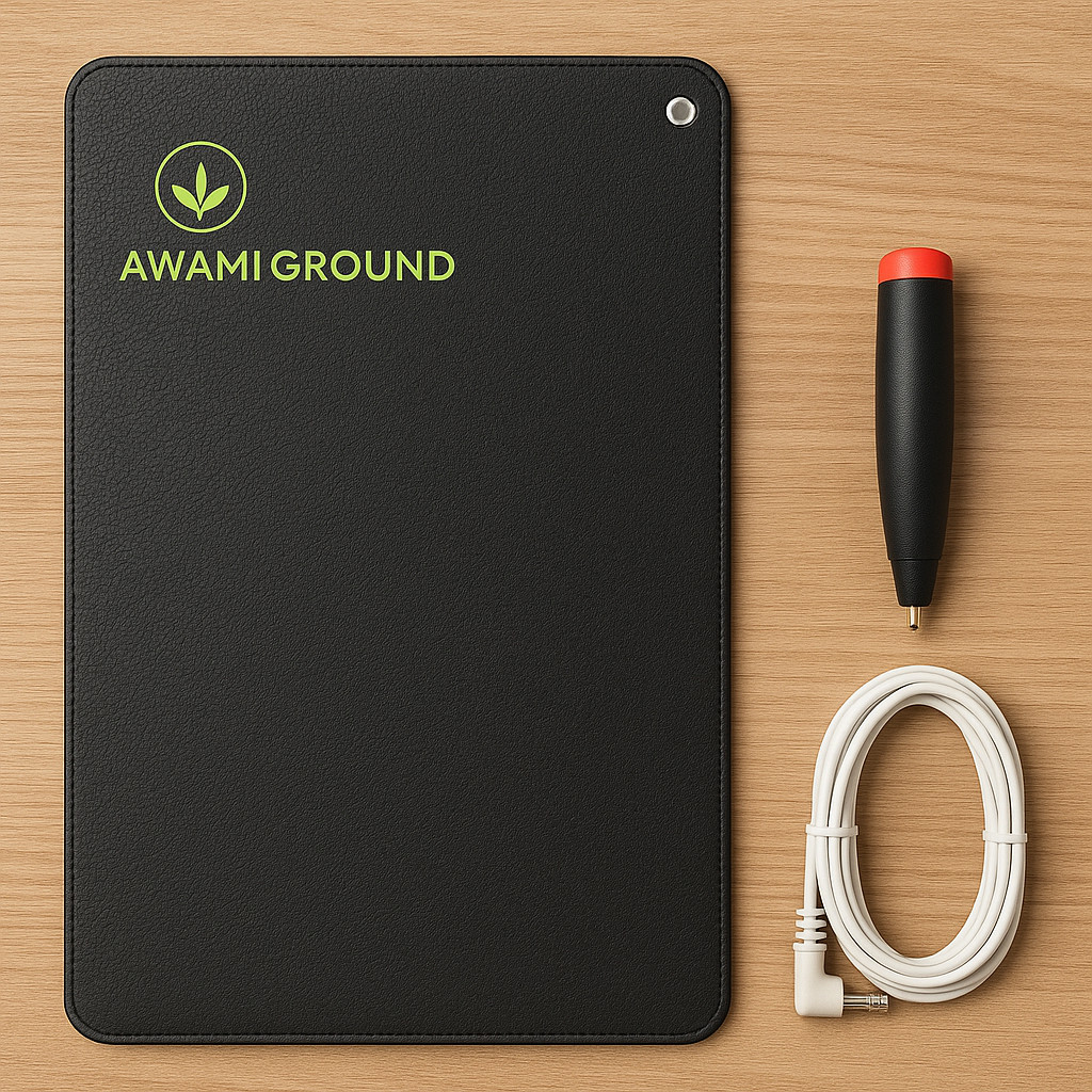 Grounding mat by Awami ground with 15 feet cord and tester pen included