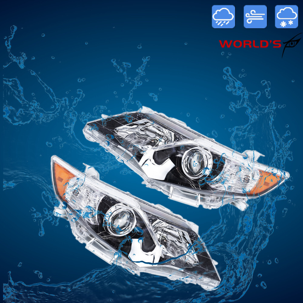 Black Housing Headlights For 2012-2014 Toyota Camry Clear Projector Left&Right