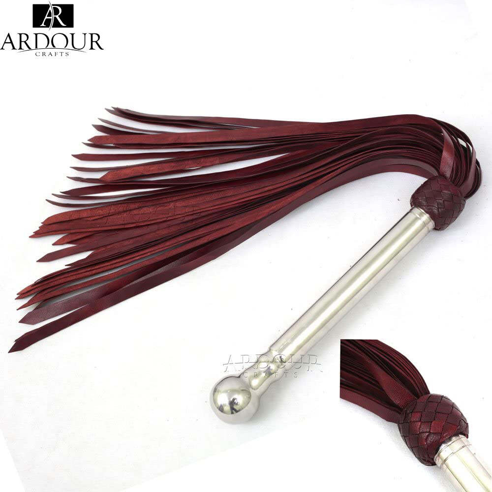 Genuine Cow Hide Thick Leather Flogger 50 Tails or Heavy Leather Flogger Whip