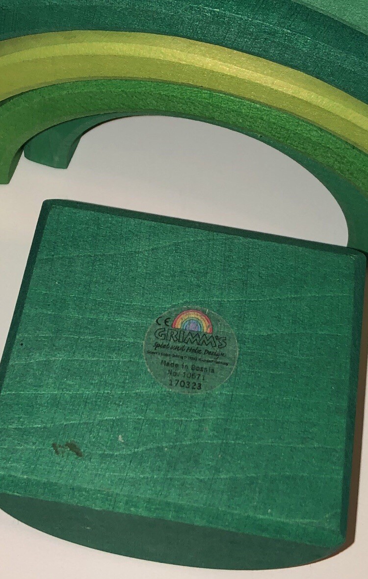 GRIMM'S AND SPIEL Meadow Green Wooden Rainbow Tunnel - AUTHENTIC