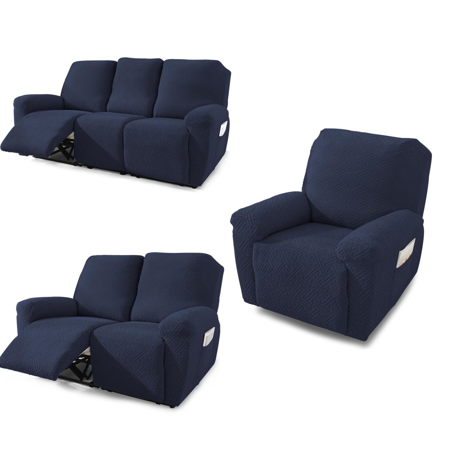 1/2/3 Seater Elastic Recliner Sofa Cover Stretch Armchair Covers Couch Slipcover