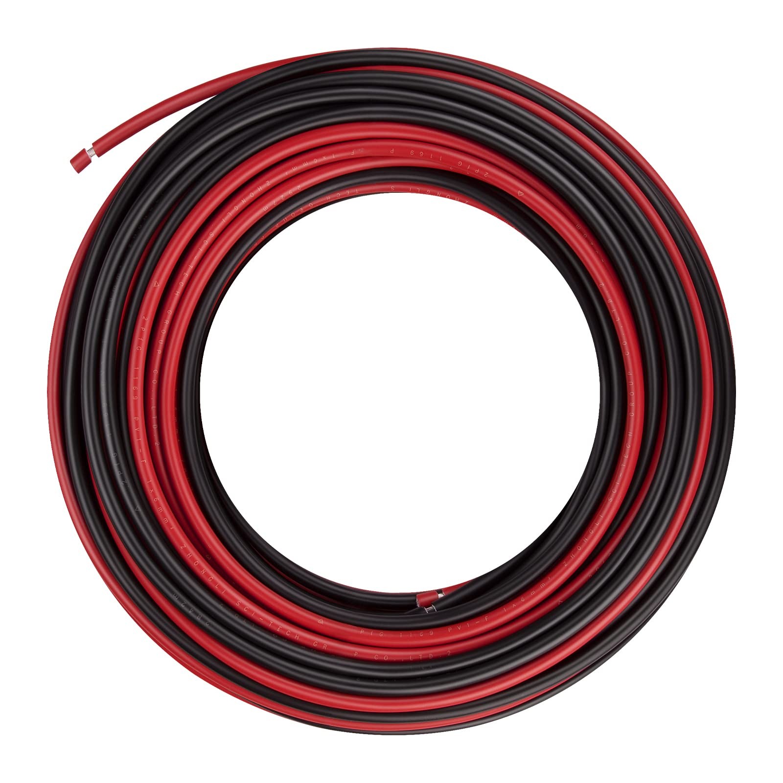 Shirbly 12AWG (4mm²) Tinned Copper PV Extension Cable 50FT 12AWG, Black & Red