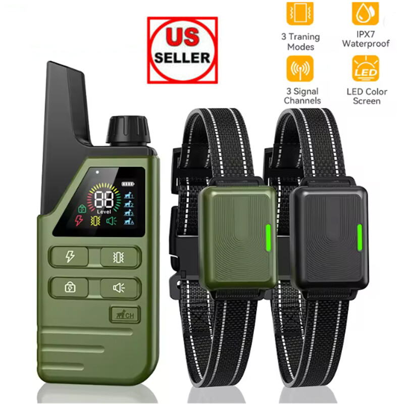 1-2 Dogs Shock Collar 4500FT Dog Training Collar Remote Waterproof Rechargeable