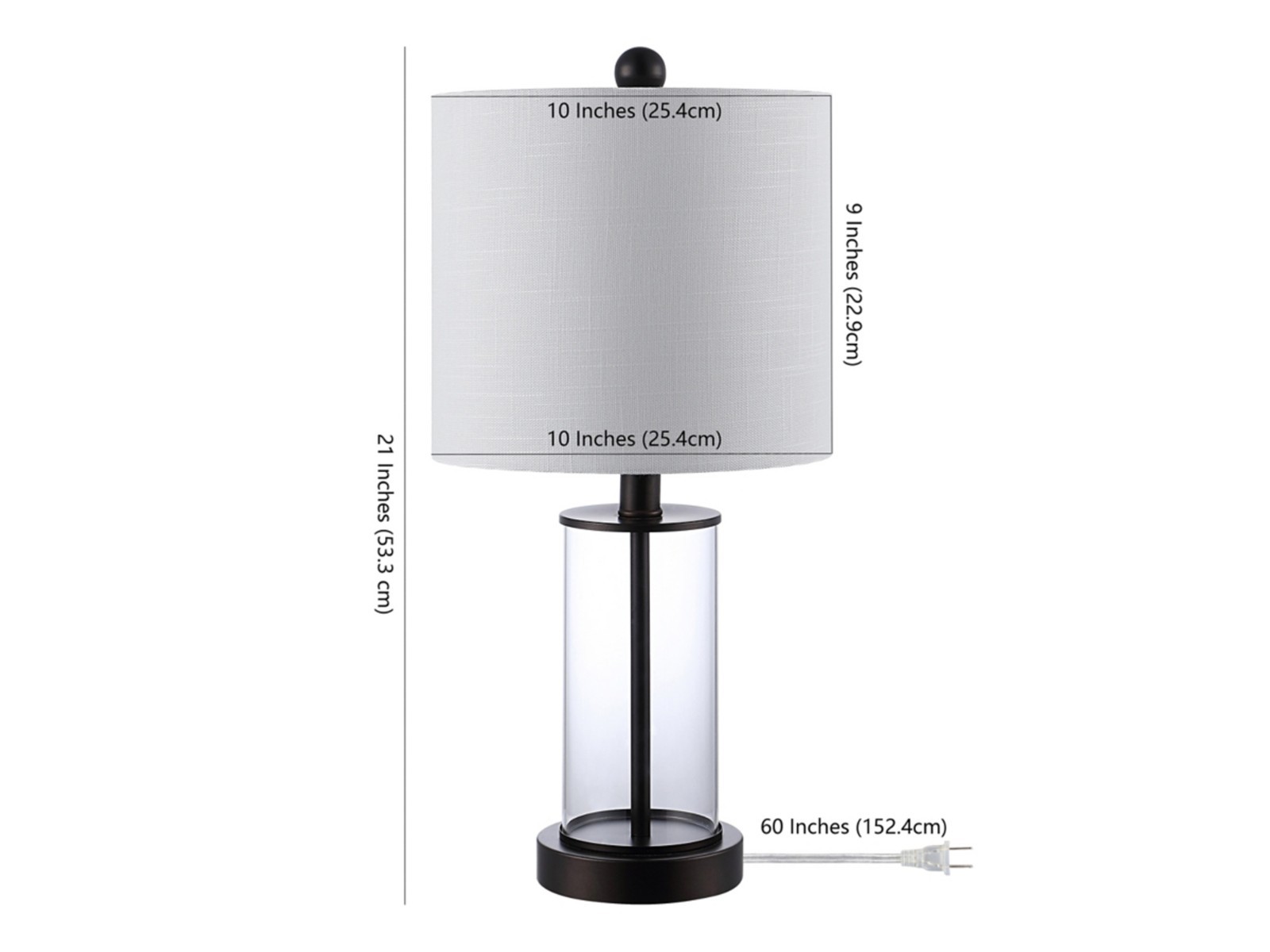 Jonathan Y Abner Glass Modern Contemporary USB Charging LED Table Lamp 2PCS CHRO