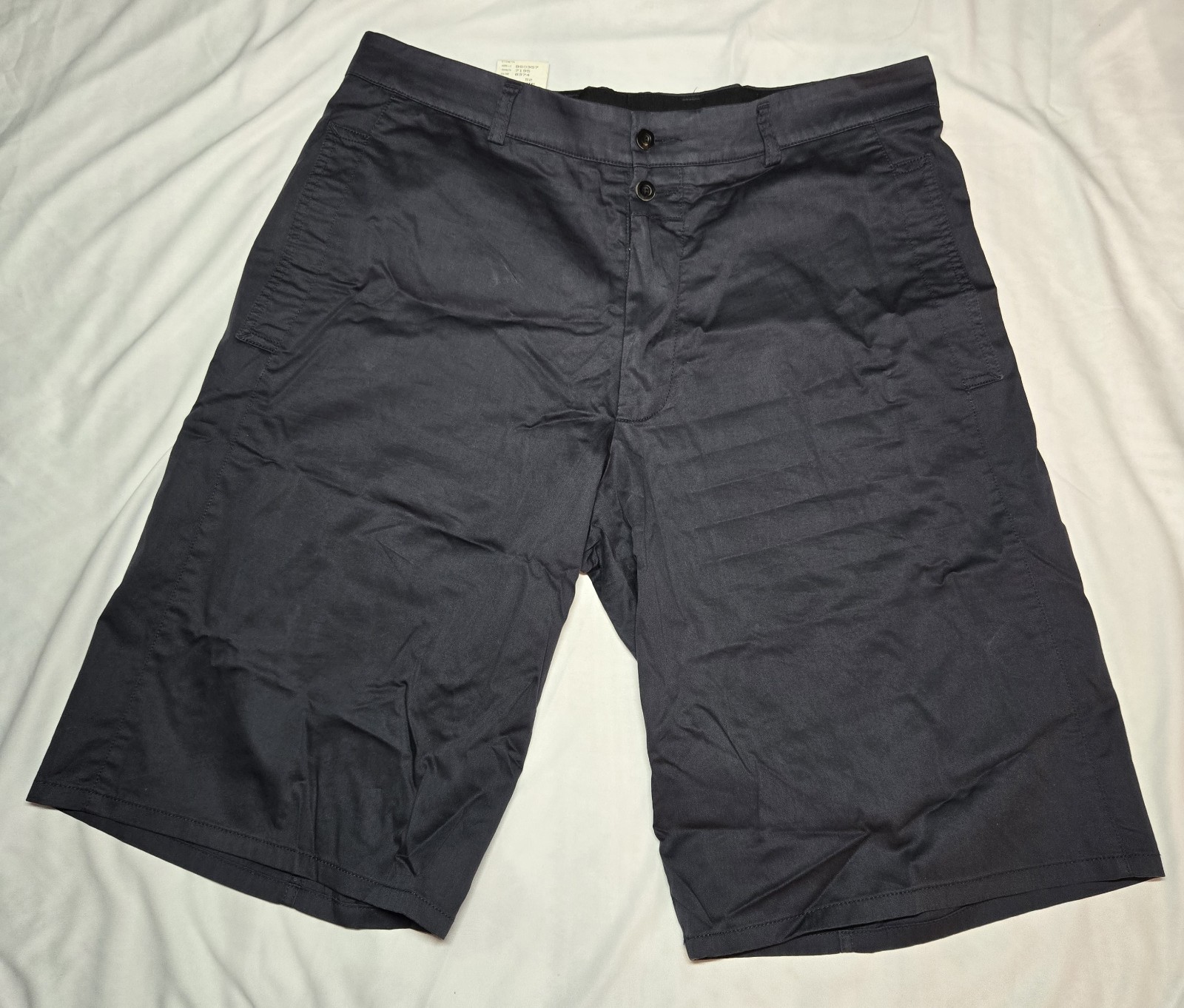 Giorgio Armani Mens Navy Linen Blend Shorts Size 36