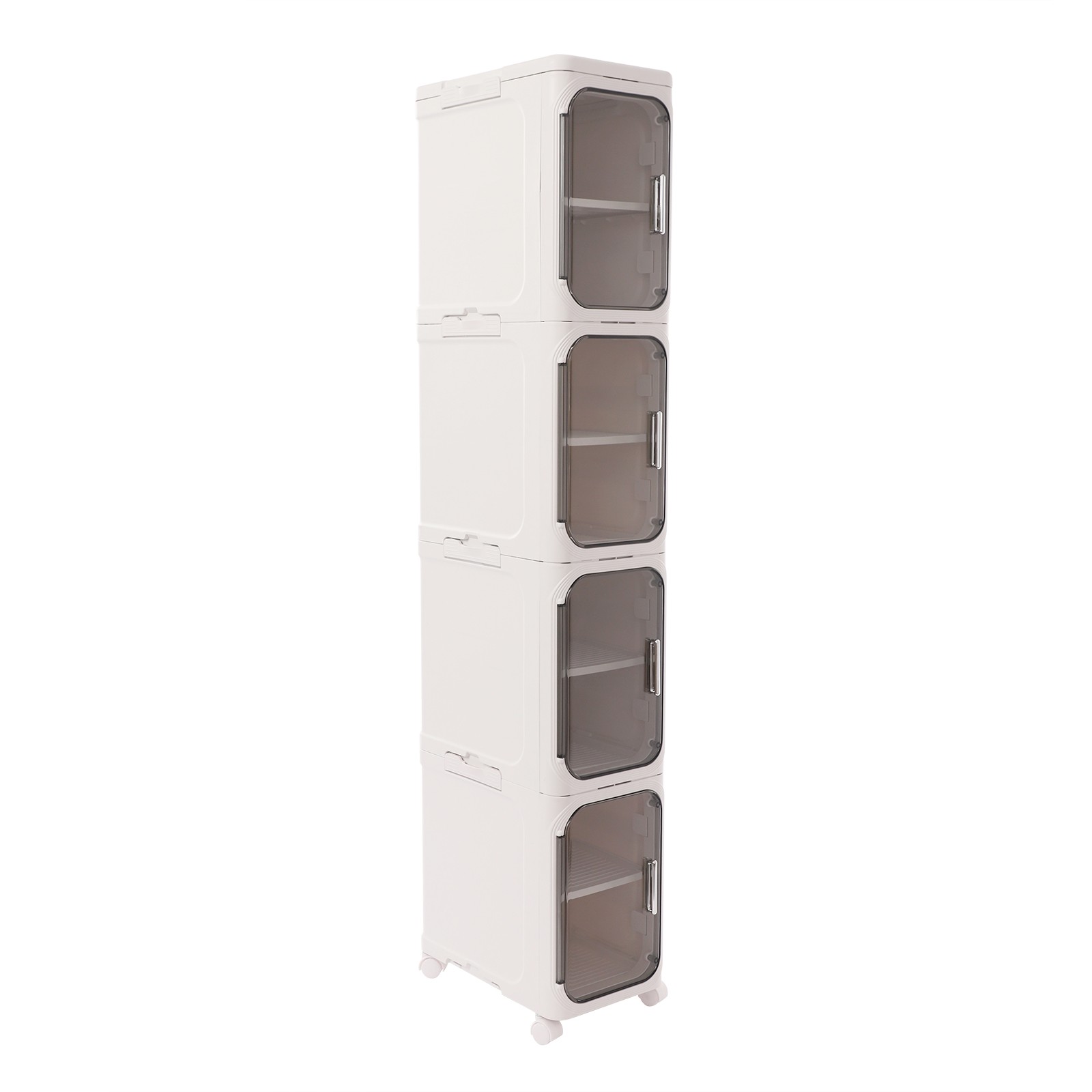 4-tier Slim Bathroom Storage Cabinet, Narrow Floor Standing Storage Cabinet