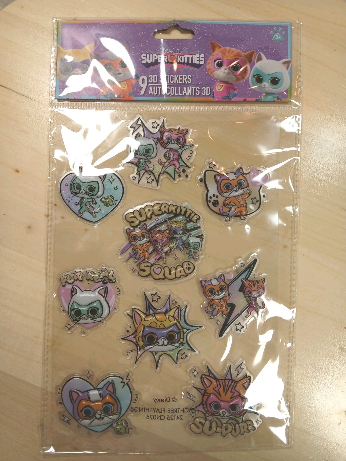 Disney Super Kitties 3D Sticker 5 Pack Multicolor Lot Rare