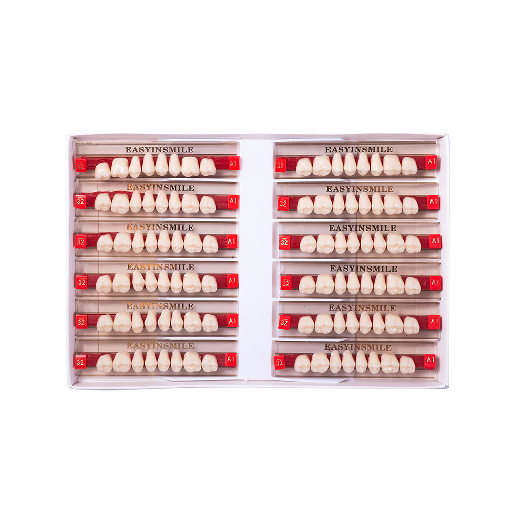 A1/A2/A3 Shade Acrylic Resin Teeth Dental DIY False Denture Full Set Upper/Lower