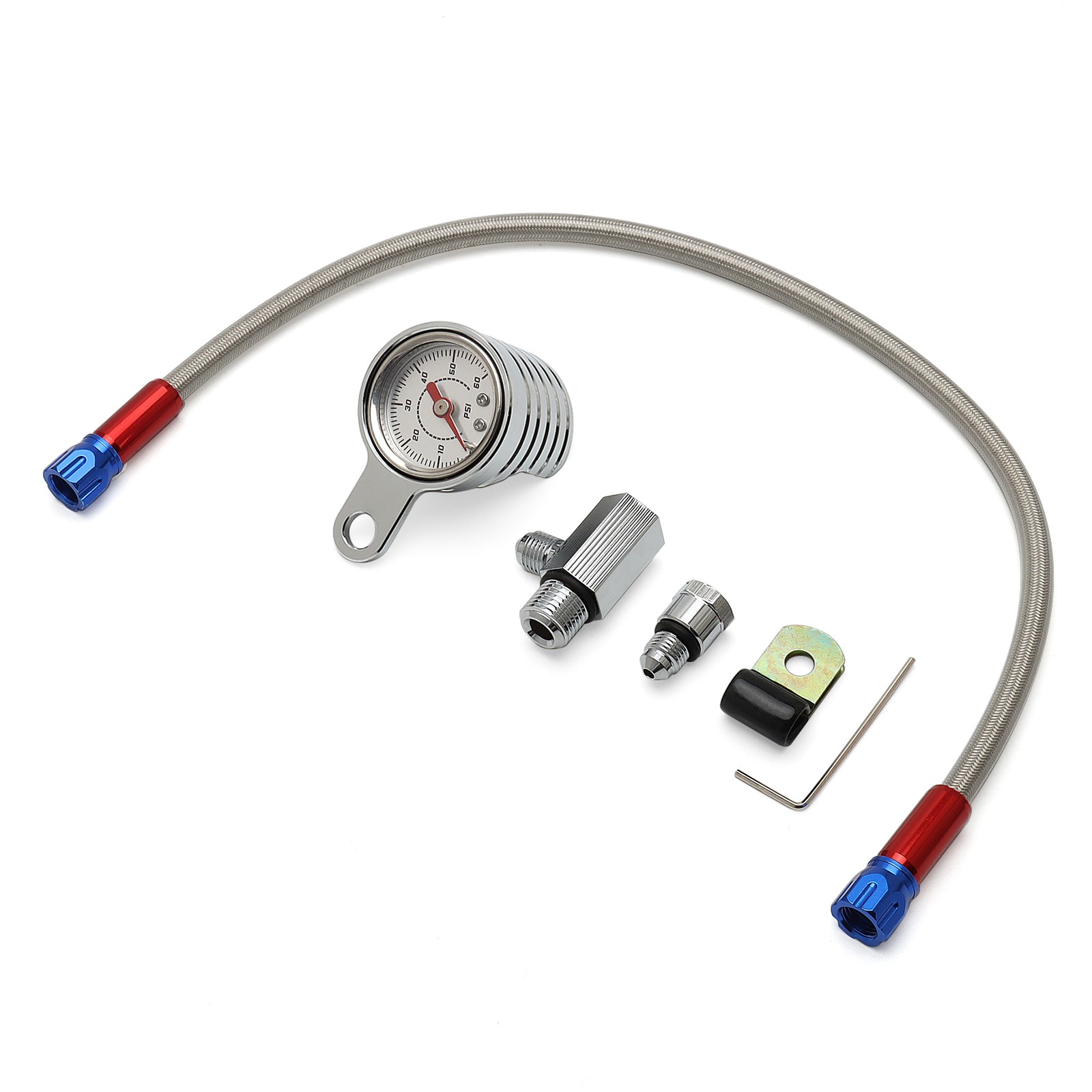 Chrome Oil Pressure Gauge Kit For Harley Twin Cam Touring Road King Softail Dyna