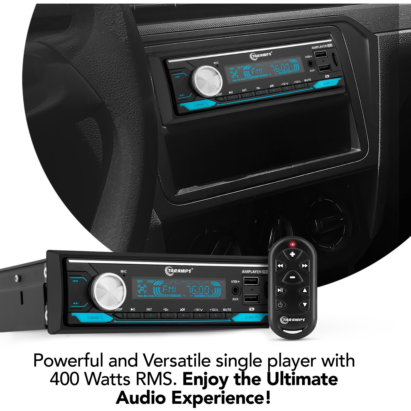 [US SELLER] Taramps AMPLAYER G2 400W 4CH Bluetooth Car Audio Receiver w/ Remote