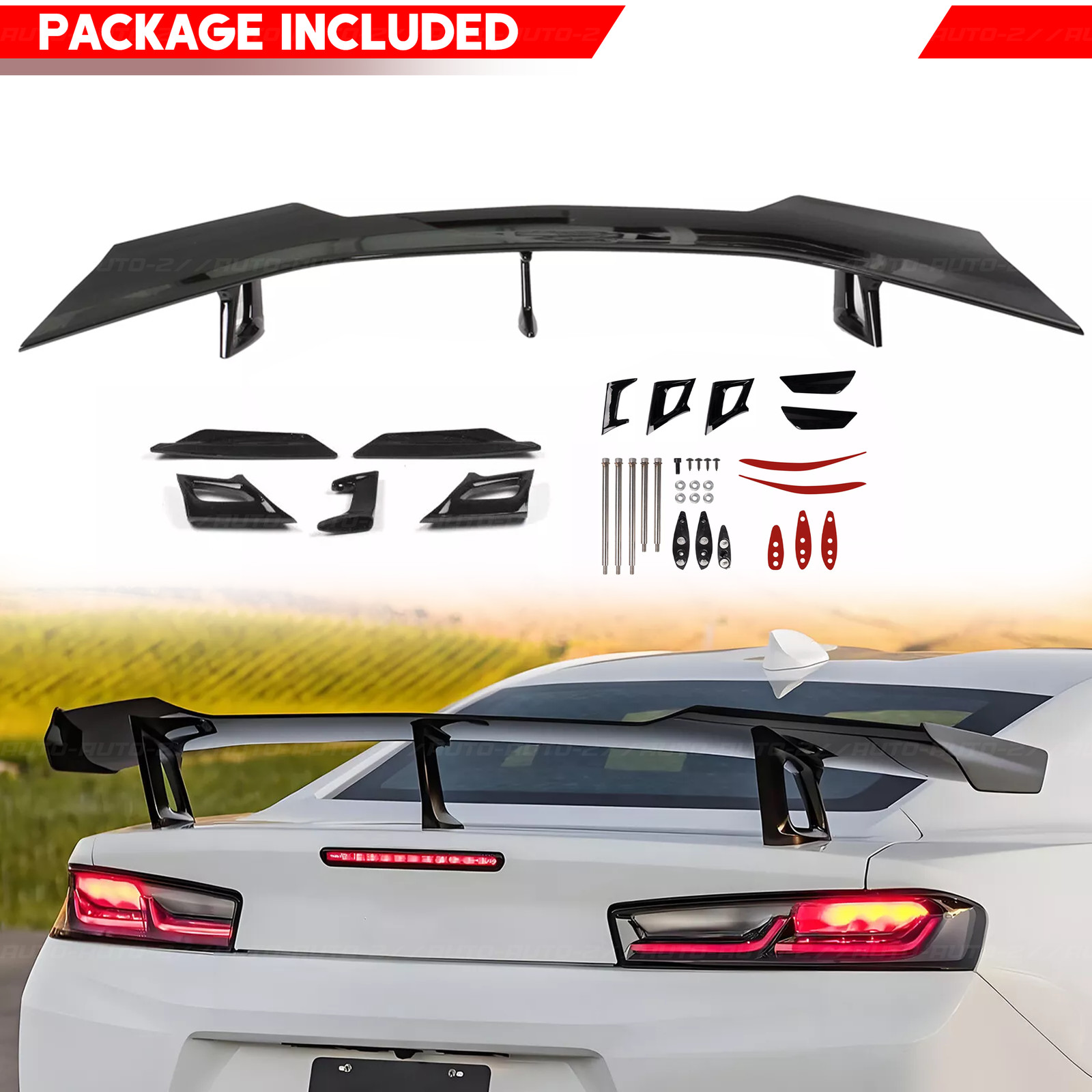 Trunk Spoiler Wing Gloss Black For Chevy Camaro ZL1 1LE Style LT RS SS 2016-2024