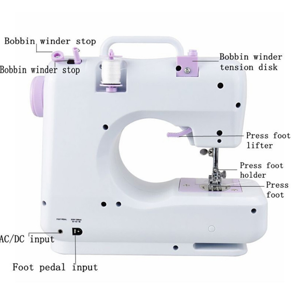 Electric Sewing Machine Portable Crafting Mending Machine 12 Built-In Stitches