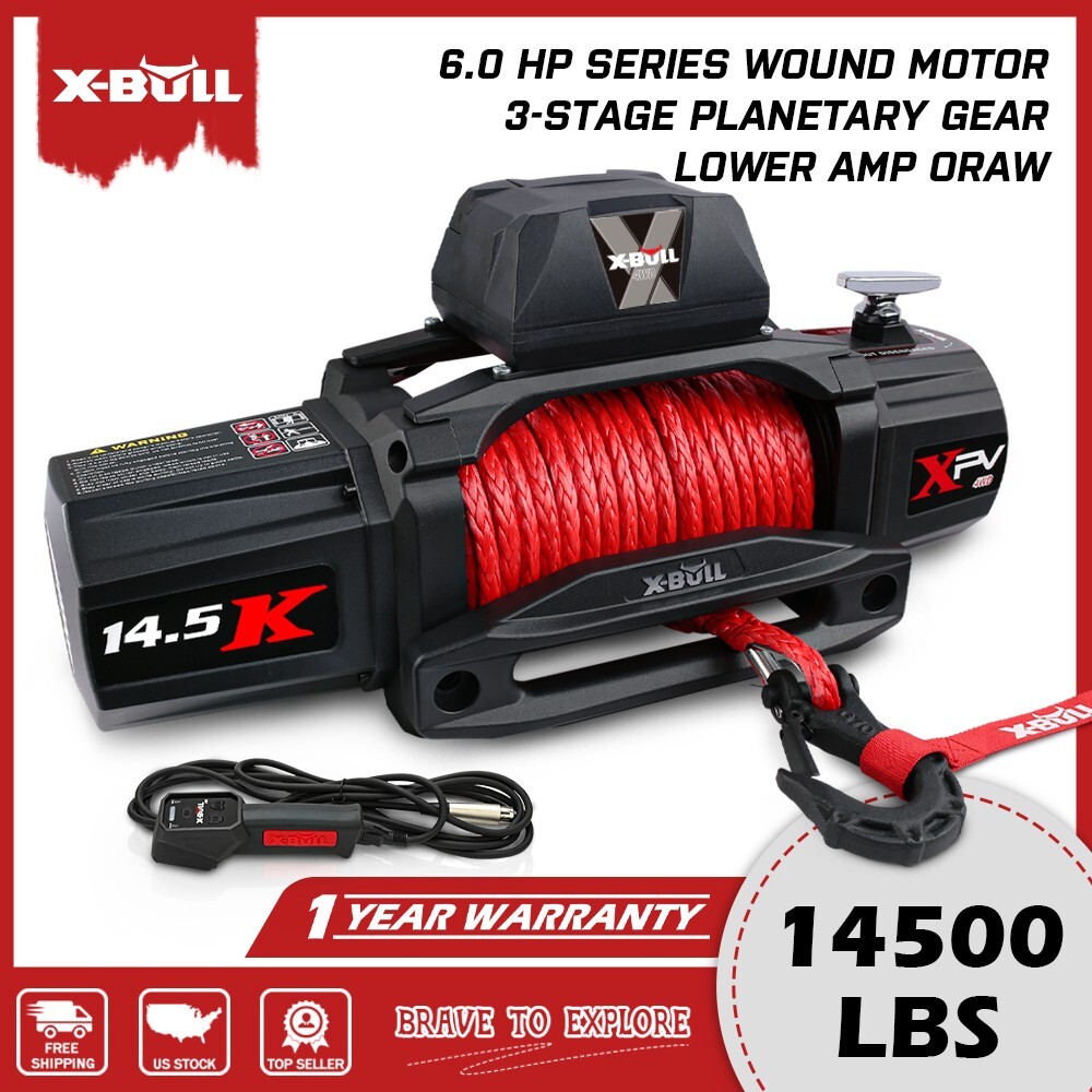X-BULL 12V Electric Winch 10000lb-14500lb Truck Towing Jeep Winch 4WD Off-Road