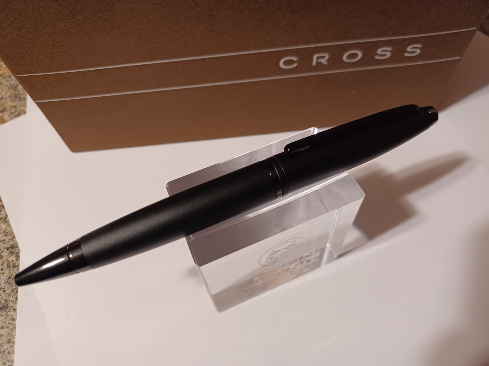 CROSS CALAIS CARBON MATTE BLACK AND GUNMETAL BALLPOINT PEN BRAND NEW DAD GIFT