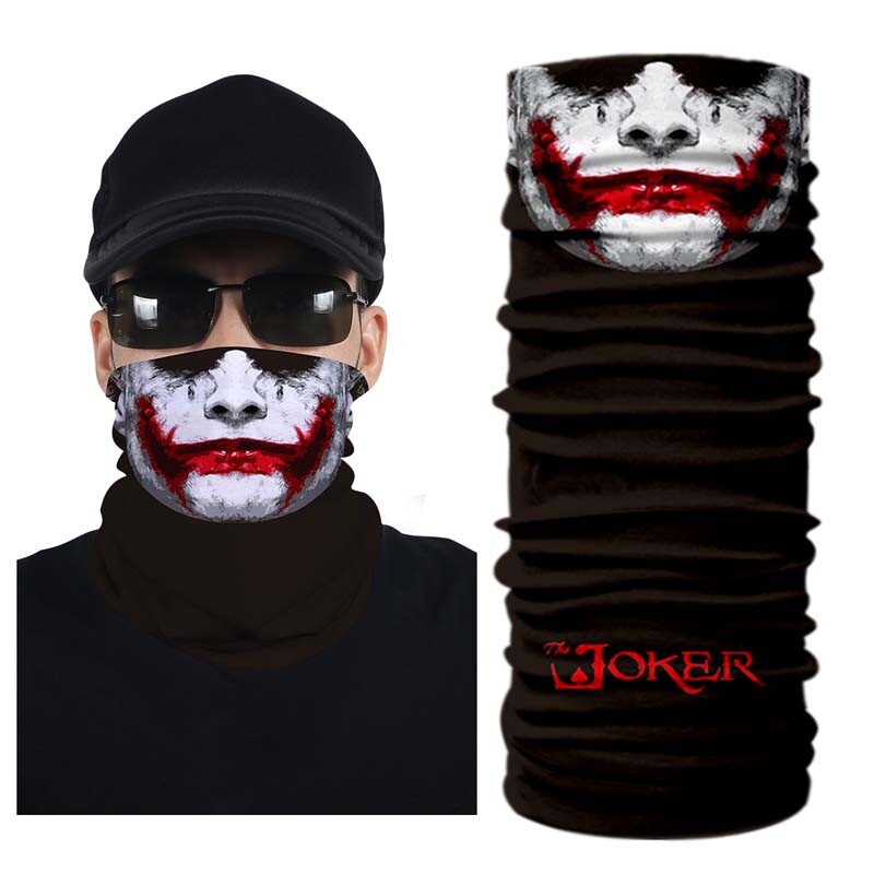 UV Protection Joker Skull Face Mask Bandanas Neck Gaiter Headwear Magic Scarf US