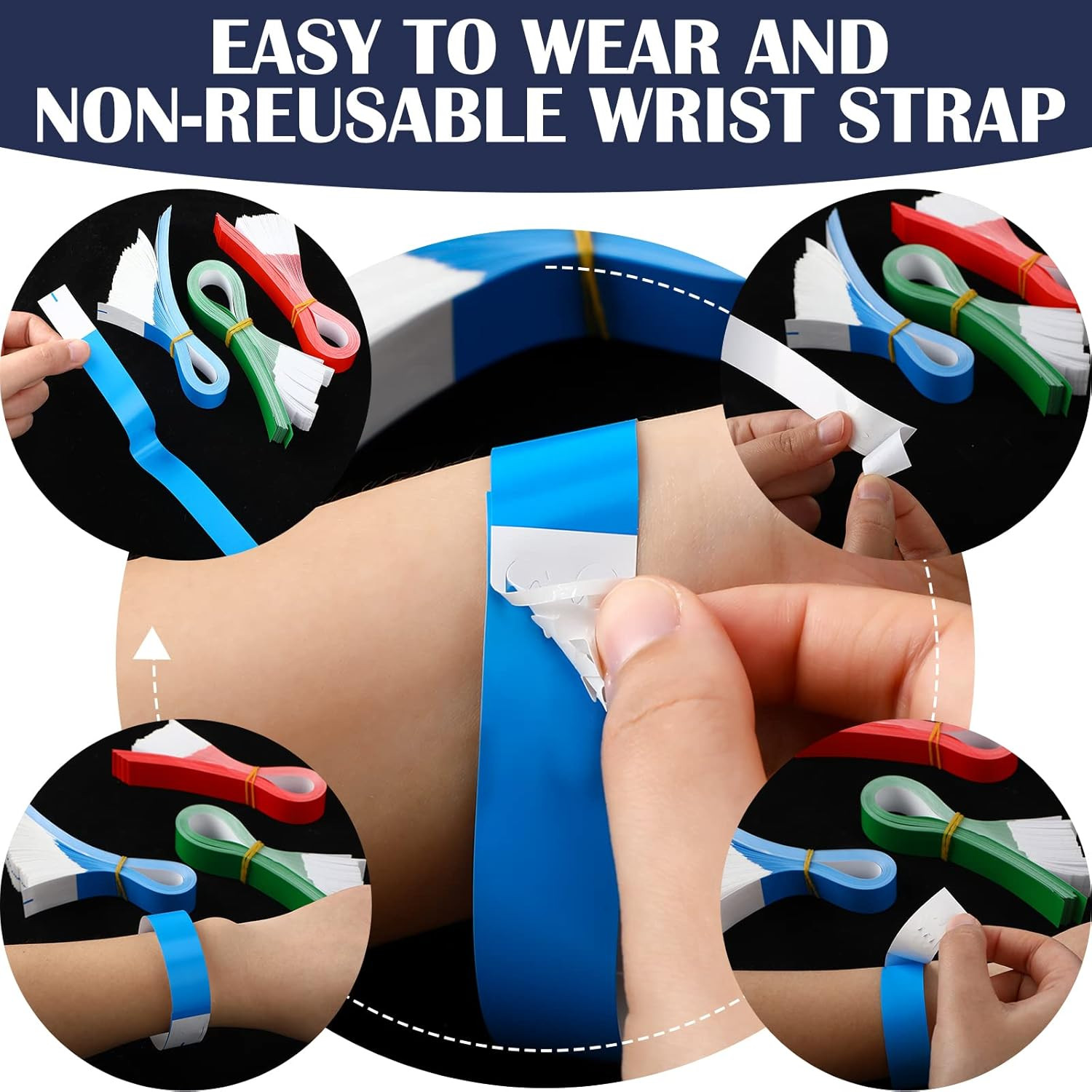 Paper Wristbands Neon Wrist Bands Waterproof Handbands for Events Lightweight Co