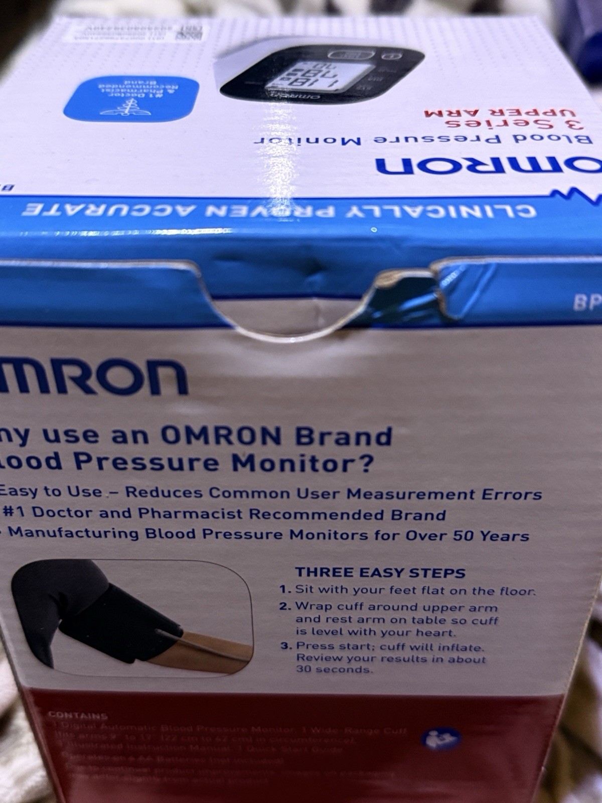 Omron 3 Series BP7150 Upper Arm Blood Pressure Monitor One Touch Bluetooth New.