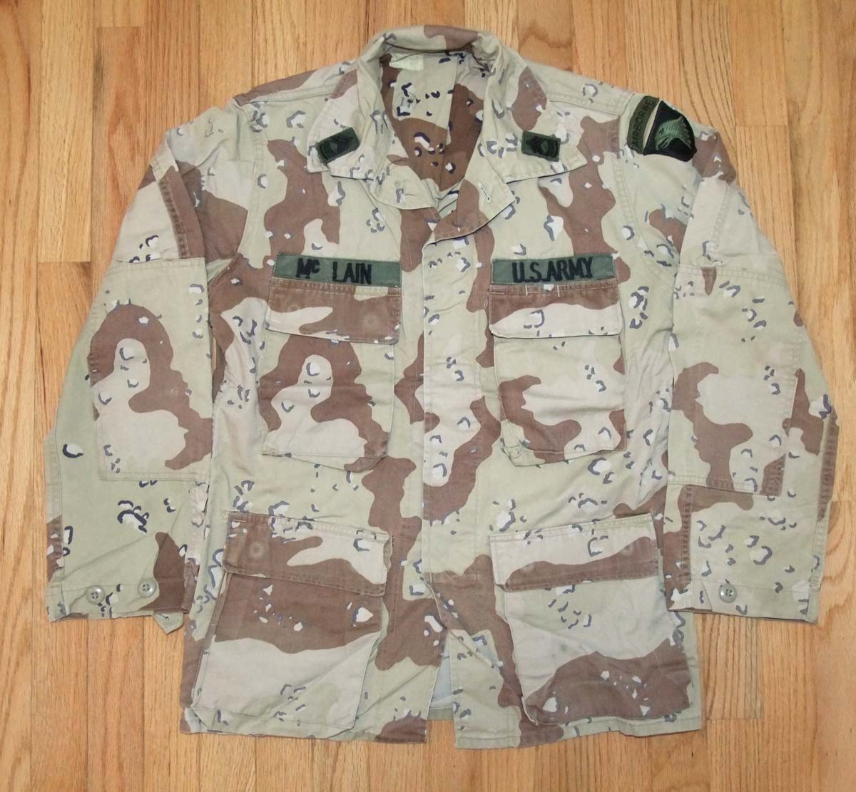 USGI 101st Airborne Division Desert Storm Chocolate Chip BDU Shirt, Small-Reg