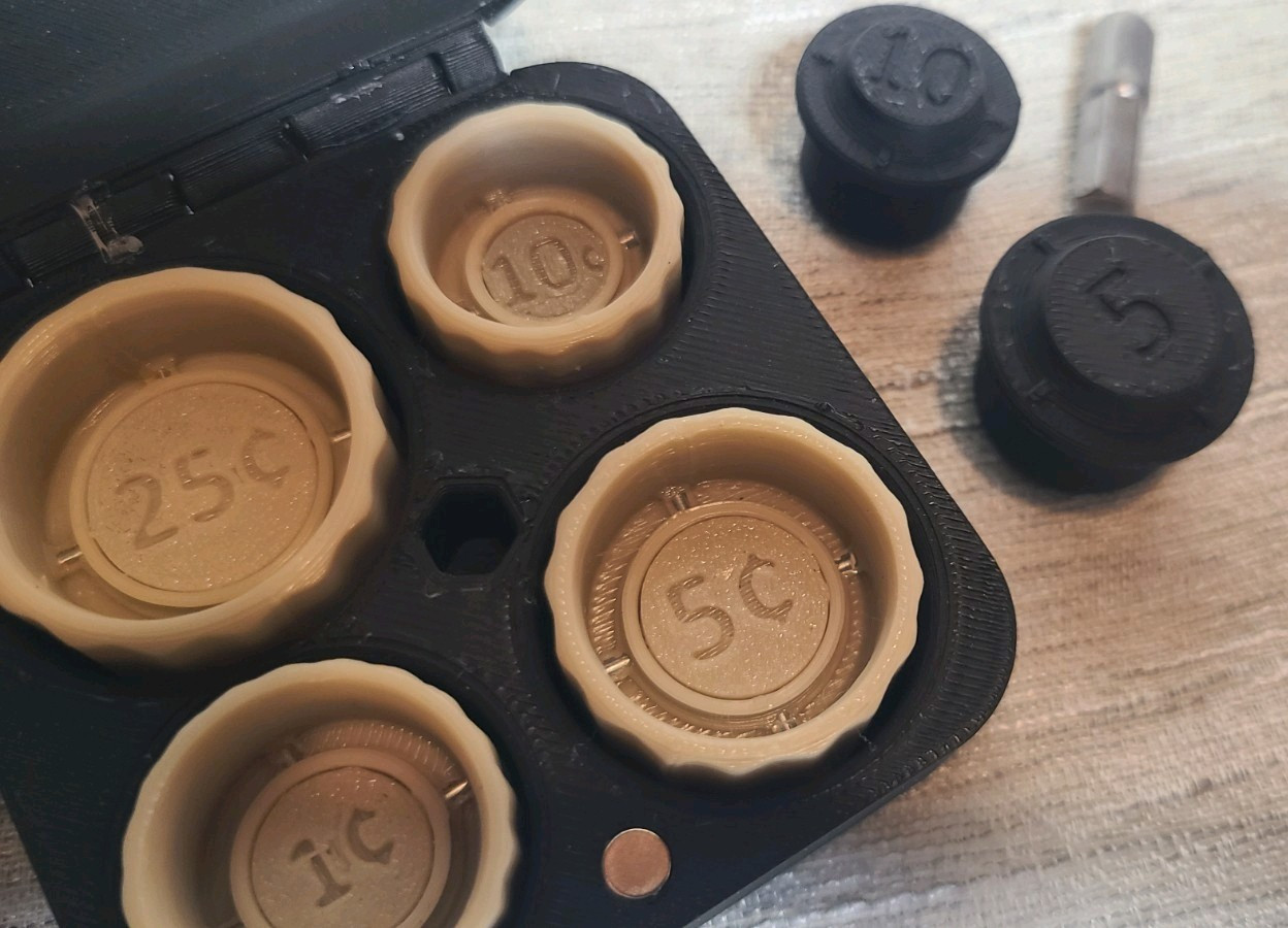 10 piece Coin Roll End Crimp Set with Steel crimp tabs. Includes 1/4" drive bit