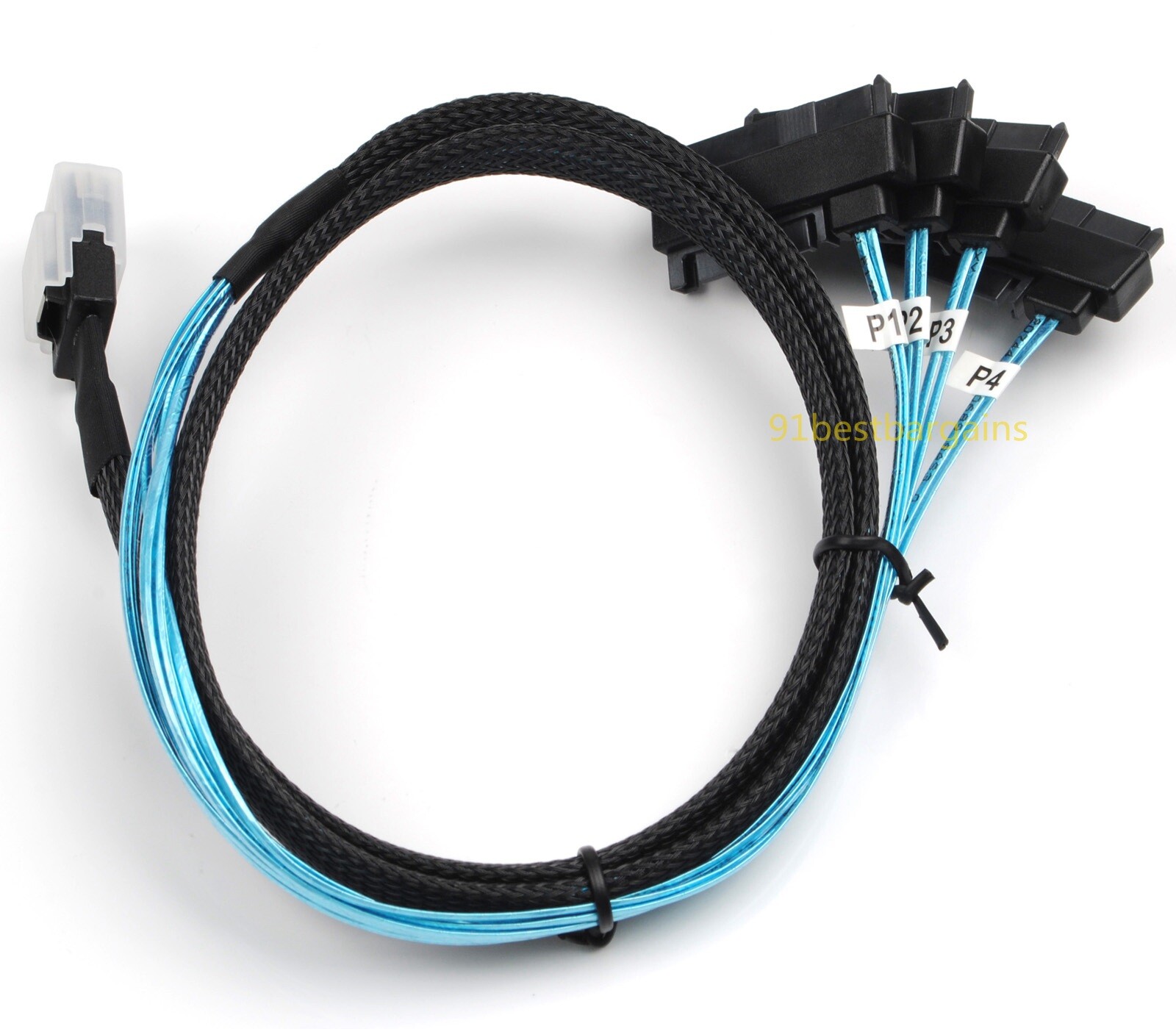 Mini SAS SFF-8087 To 4 SAS SFF-8482 Hard Drive Forward Breakout Cable RAID HBA