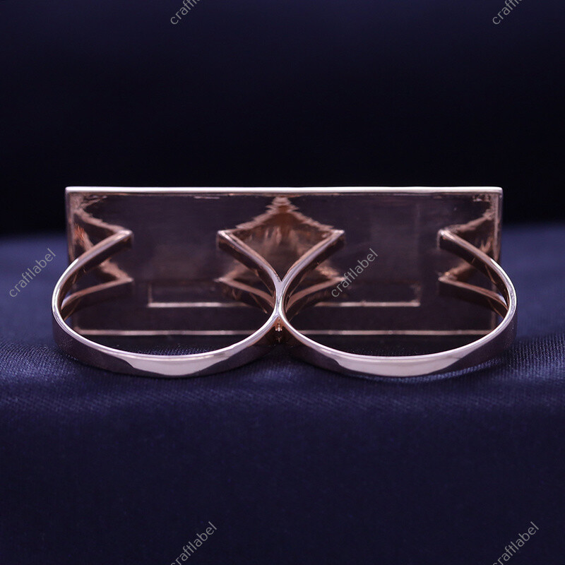 Two Finger Rectangular Last Supper Atlas Men's Ring Solid 925 Sterling Silver