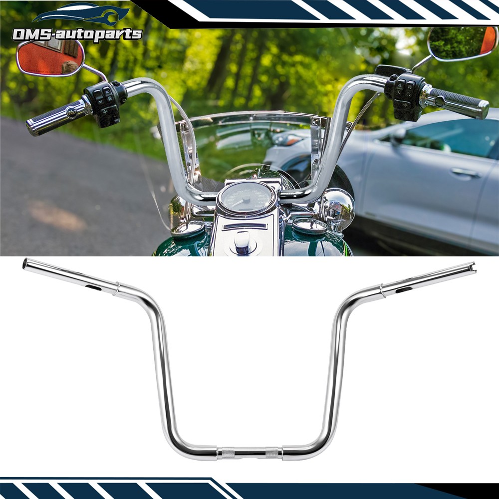 Chrome Rise 16" APE Cruved Handlebar For Harley Softail Road King Sportster 883