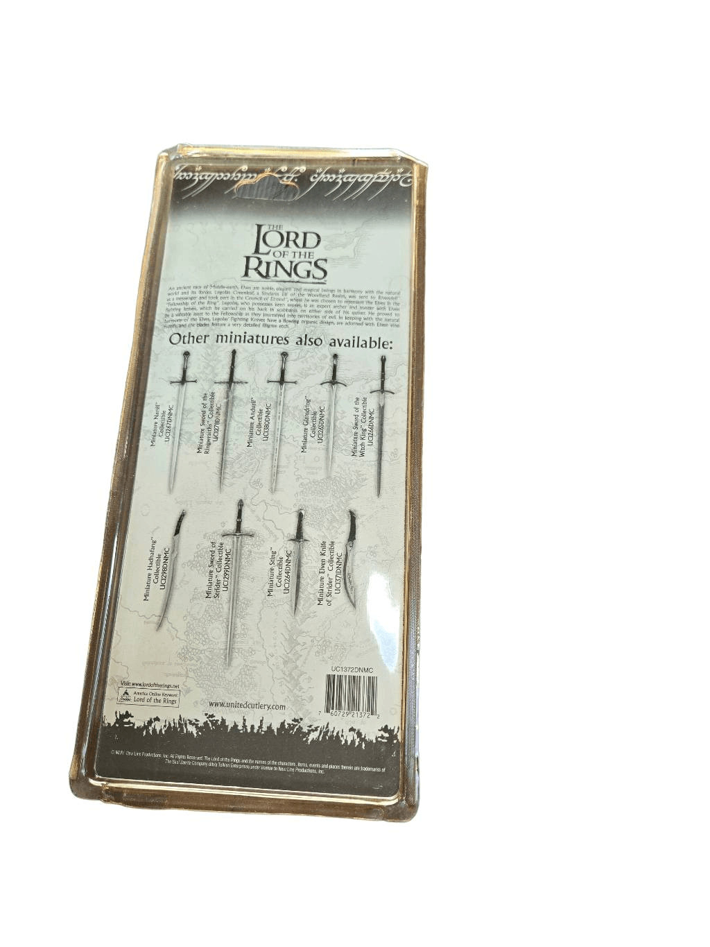 Vintage Lord of the Rings Minature Fighting Knives of Legolas 1/3 Scale United C