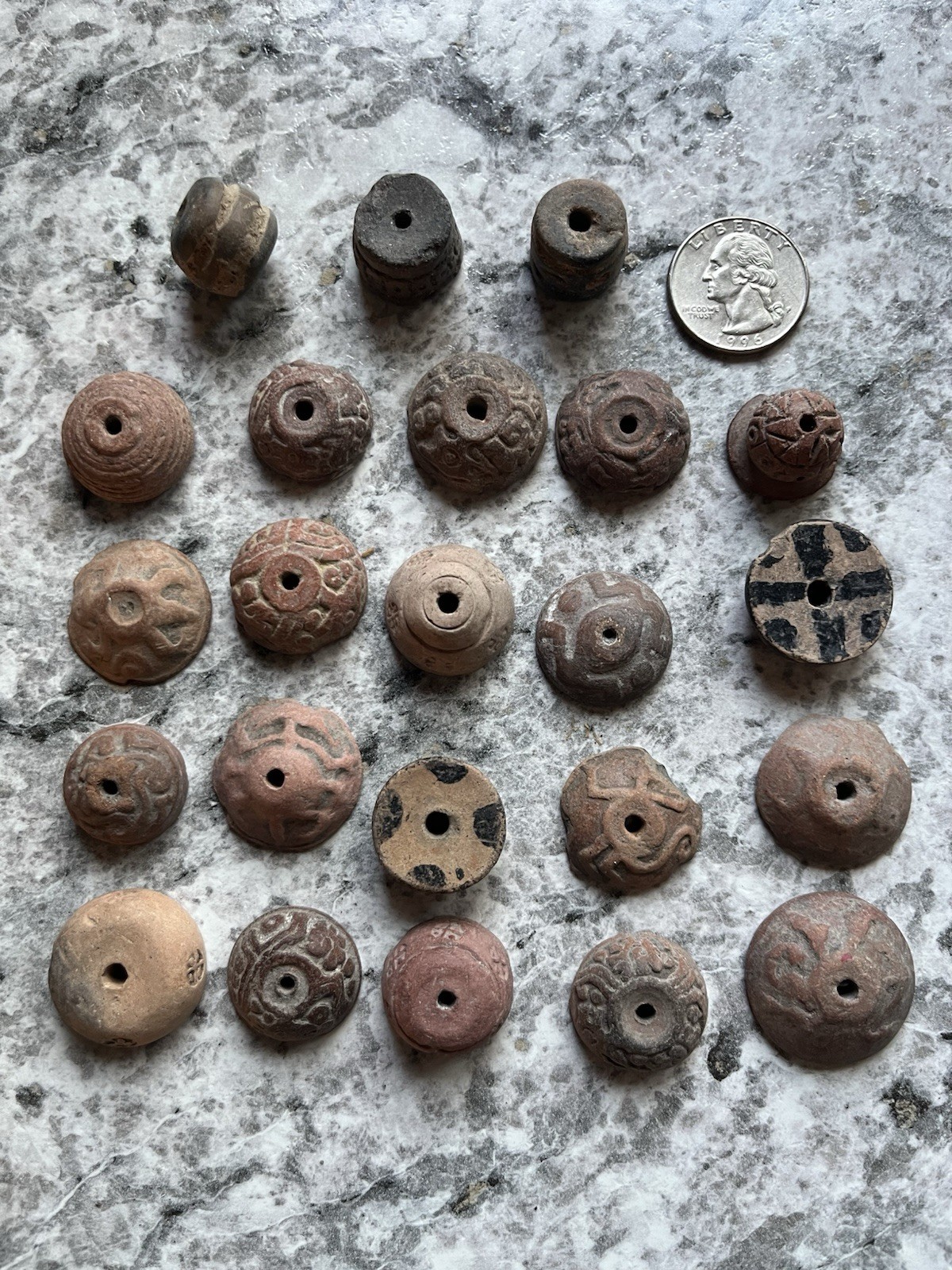 23 Teotihuacan Ancient Artifacts PreColumbian Beads Mayan Mezcala Free Shipping