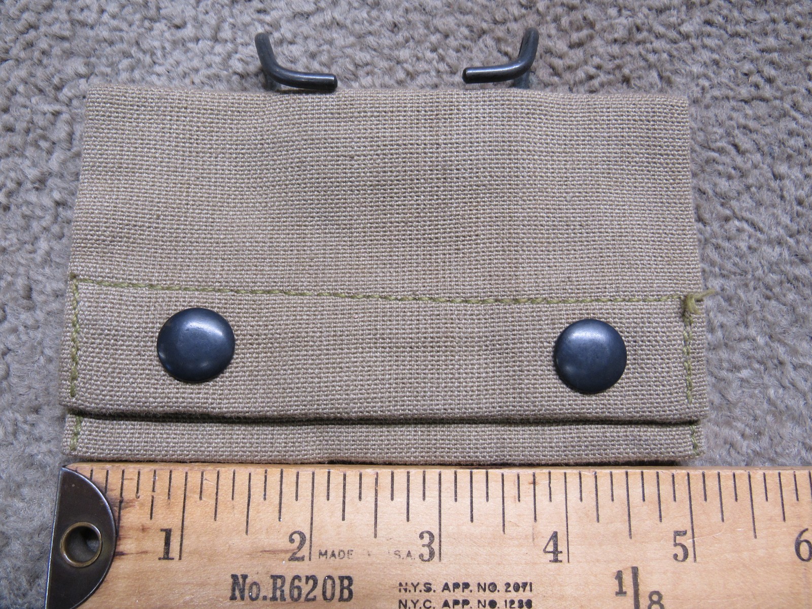US WW1 First Aid Pouch M1910 Mfg By THE M-H CO. 9/1918 Dated 2 Snap Khaki
