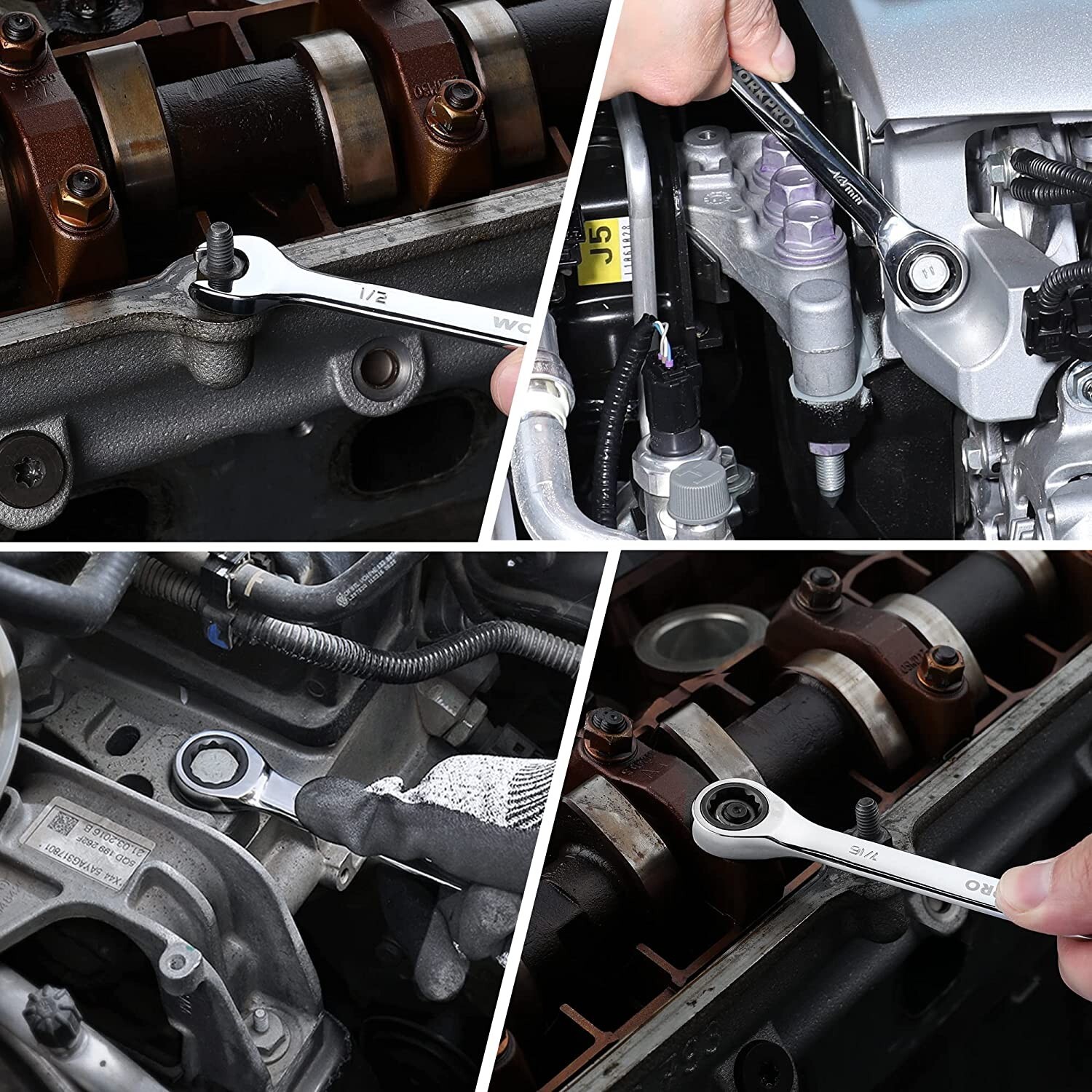 WORKPRO 22-Piece Ratcheting Combination Wrench Set 72 Teeth CR-V Metric & SAE