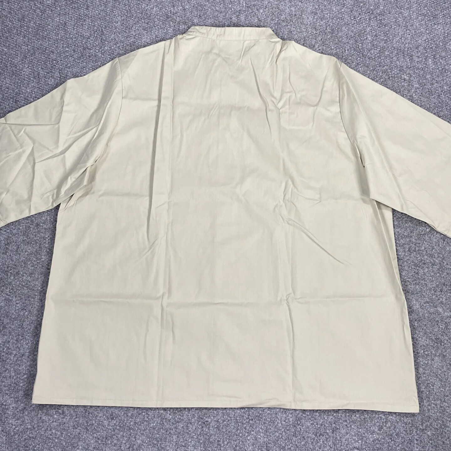 New Chef Chefs Short Sleeve Shirt Button Up Beige Size 4XL