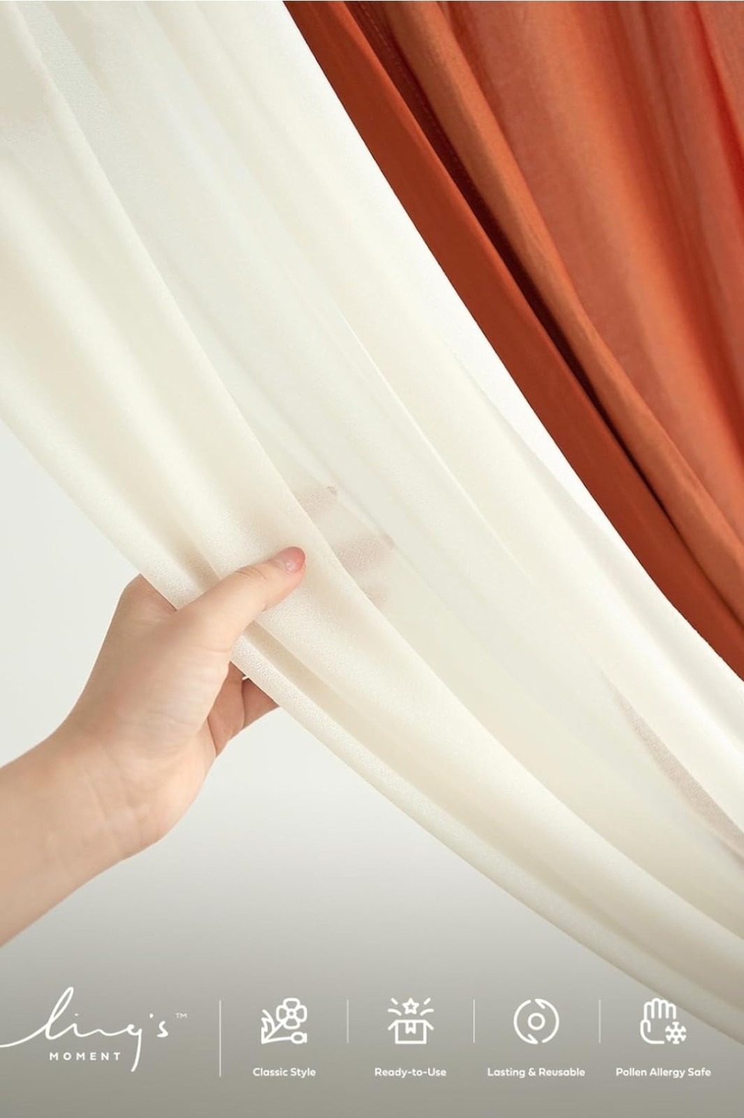 Ling's Moment Burnt Orange Artificial Wedding Arch Flowers Kit Pack of 4