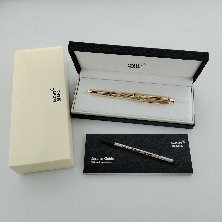 Montblanc Meisterstuck Gold wavy Classique Luxury Rollerball Pen 163R & Box