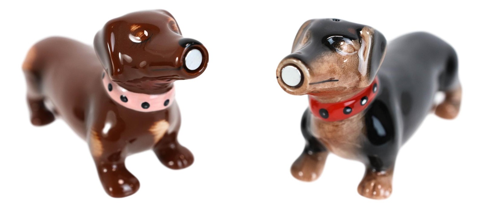 Sausage Wiener Dogs Black And Chocolate Dachshunds Salt And Pepper Shakers Set