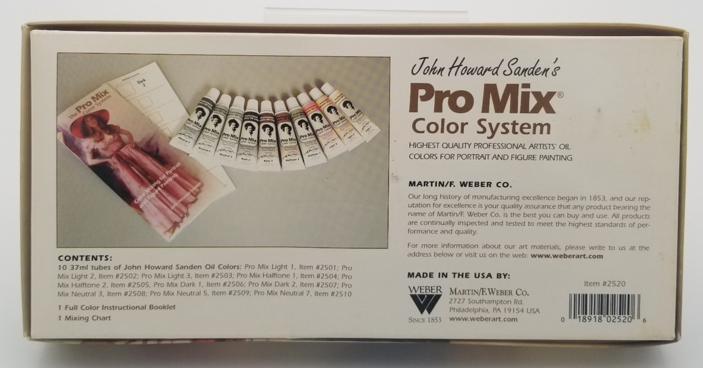 John Howard Sandens Pro Mix Oil Color System Flesh Color Spectrum 10 Tubes