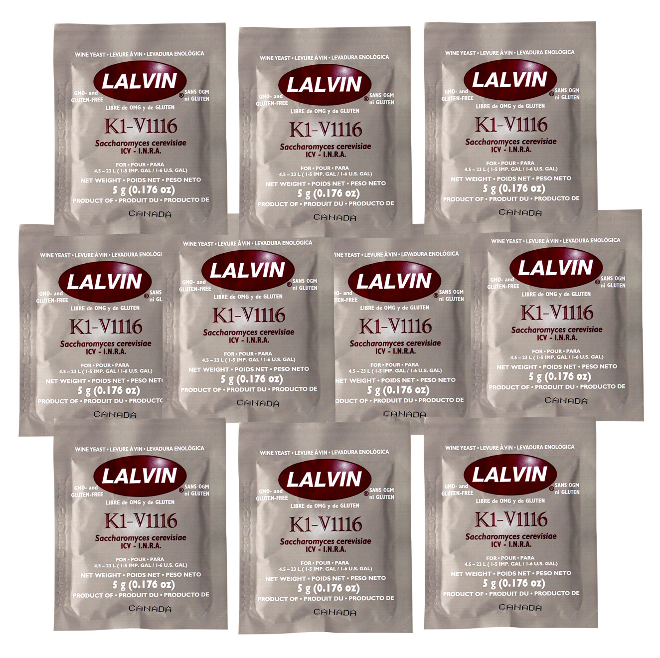 10 packs of KIV-1116 Lalvin Yeast for Winemaking