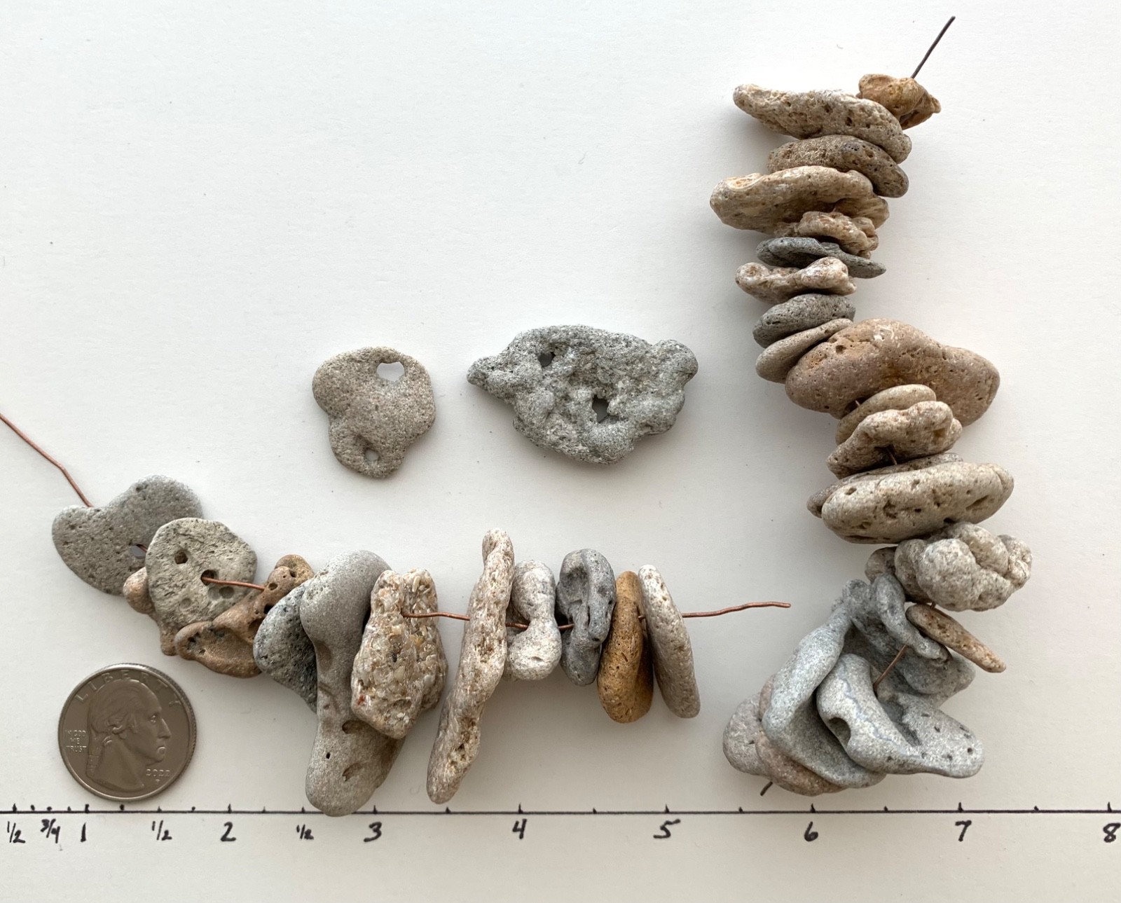 35 Adder Holey Beach Rocks Hag Stones Fairy Lucky Wish Magic Natural 1" #B1 US❤️